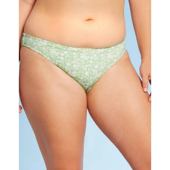 Xhilaration Ribbed Cheeky Bikini bottom floral - Picture 2 of 10